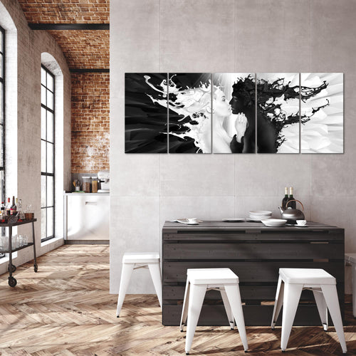 Runa Art Wandbilder XXL Blumen Pflanzen Wohnzimmer Schlafzimmer Büro 200 x 80 cm Blumen 5 Teilig - Made in Germany - 005055b