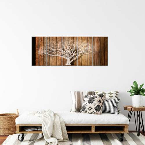 Runa Art Bild Baum Abstrakt Wandbilder auf Vlies Leinwand 5 Teilig Wanddekoration Wohnzimmer 039956a