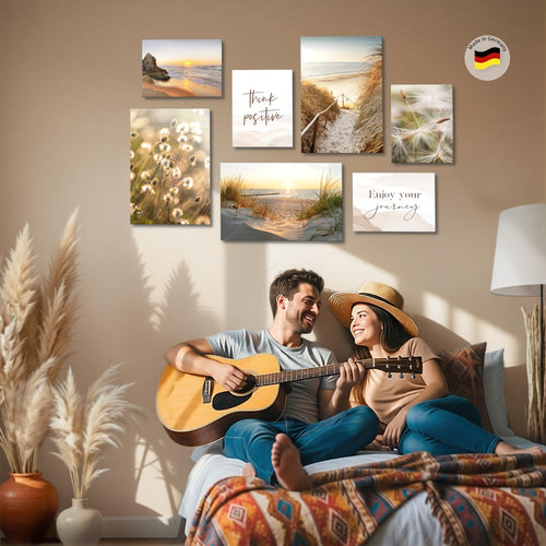 Novart Bilder Landschaft - KOMPLETT AUFHÄNGFERTIG - Strand Wohnzimmer Schlafzimmer Büro - 7 Moderne Mood - Bilder - N034772a