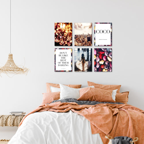 Novart Wandbilder - KEIN EXTRA RAHMEN BENÖTIGT - Wohnzimmer Mädchen Teenager - Bilder Modern Fashion - New York - N016265a