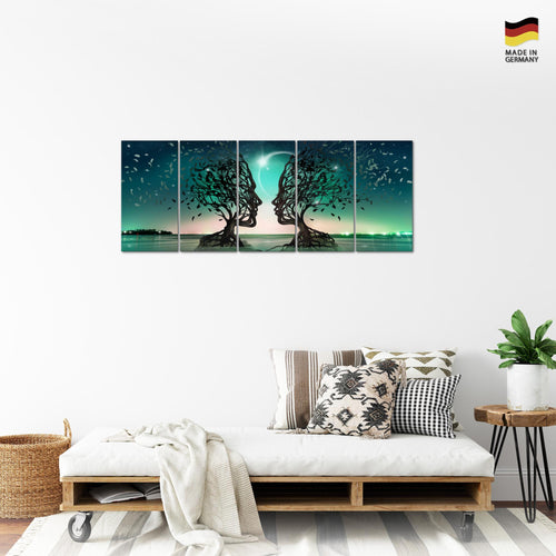 Runa Art Bild Liebespaar Wandbilder auf Vlies Leinwand 5 Teilig Wanddekoration Wohnzimmer Schlafzimmer 044856a