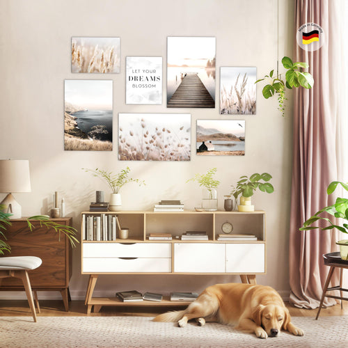 Novart Bilder Landschaft - KOMPLETT AUFHÄNGFERTIG - Natur Wohnzimmer Schlafzimmer Büro - 7 Moderne Mood - Bilder - N029272a