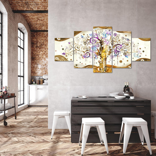 Runa Art - Bilder Gustav Klimt Baum des Lebens 200 x 100 cm 5 Teilig XXL Wanddekoration Design Bunt 003051a