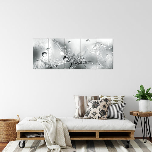 Runa Art Bild Blumen Pusteblumen Wandbilder auf Vlies Leinwand 5 Teilig Wanddekoration Wohnzimmer Schlafzimmer 043156c