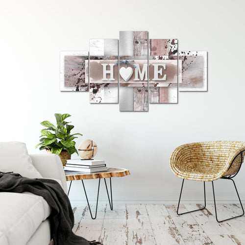 Runa Art Bild Wohnzimmer Schlafzimmer Büro Love 5 Teilig Weiß Zuhause Wandbilder auf Vlies Leinwand 504553b