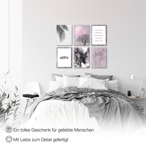 Novart Wandbilder - KEIN EXTRA RAHMEN BENÖTIGT - Wohnzimmer Schlafzimmer - Bilder Modern Löwen Liebe - Natur - N018565b