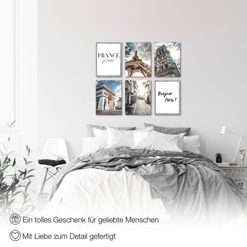 Novart Wandbilder - KEIN EXTRA RAHMEN BENÖTIGT - Wohnzimmer Schlafzimmer - Bilder Modern Paris France - Stadt - N005165a