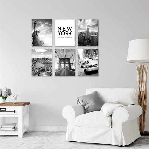 Novart Wandbilder - KEIN EXTRA RAHMEN BENÖTIGT - Wohnzimmer Büro - Bilder Modern New York City - USA - N013165a