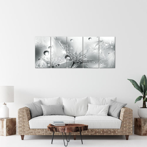 Runa Art Bild Blumen Pusteblumen Wandbilder auf Vlies Leinwand 5 Teilig Wanddekoration Wohnzimmer Schlafzimmer 043156c