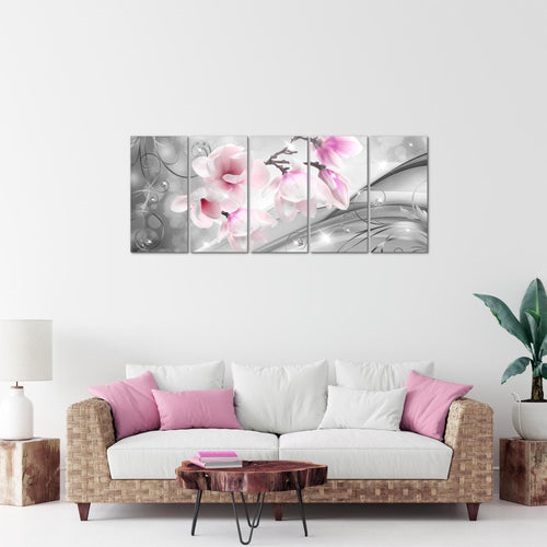 Runa Art Bild Blumen Abstrakt Wandbilder auf Vlies Leinwand 5 Teilig Wanddekoration Wohnzimmer Schlafzimmer 035356a