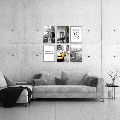 Novart Wandbilder Set New York City Taxi - KOMPLETT AUFHÄNGFERTIG - Made in Germany - Moderne Bilder  Wohnzimmer Schlafzimmer - N006364a