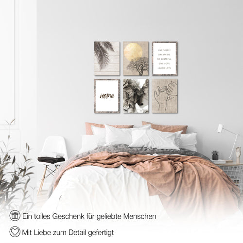 Novart Wandbilder - KEIN EXTRA RAHMEN BENÖTIGT - Wohnzimmer Schlafzimmer - Bilder Modern Löwen Liebe - Zitate - N018565a