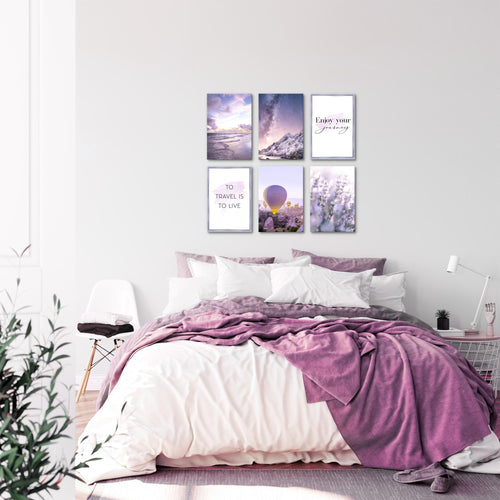 Novart Wandbilder Set Natur Blumen - KOMPLETT AUFHÄNGFERTIG - Made in Germany - Moderne Bilder  Wohnzimmer Schlafzimmer - N006464a