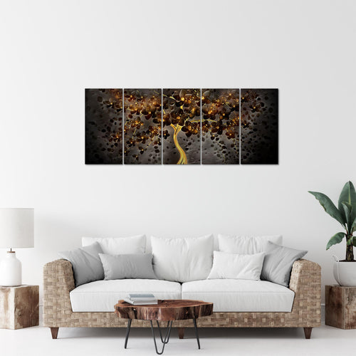 Runa Art Bild Blumen Wandbilder auf Vlies Leinwand 5 Teilig Wanddekoration Wohnzimmer Schlafzimmer 039756c
