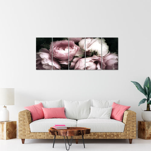 Runa Art Bild Blumen Rosen Wandbilder auf Vlies Leinwand 5 Teilig Wanddekoration Wohnzimmer Schlafzimmer 039156a