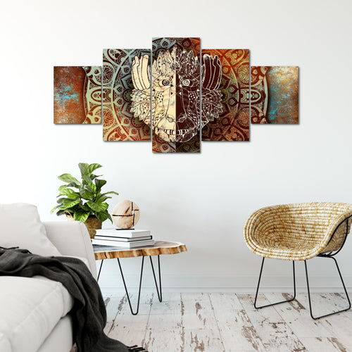 Runa Art - Bilder Mandala Abstrakt 200 x 100 cm 5 Teilig XXL Wanddekoration Design Beige Braun 040151a