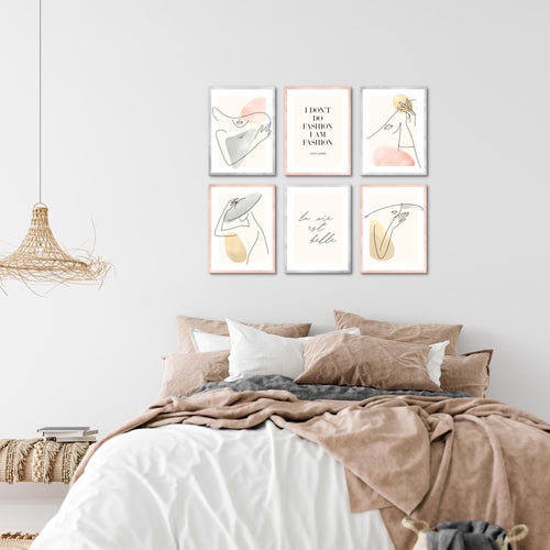 Novart Wandbilder - KEIN EXTRA RAHMEN BENÖTIGT - Wohnzimmer Mädchen Teenager - Bilder Modern Fashion - mit Spruch - N022065a
