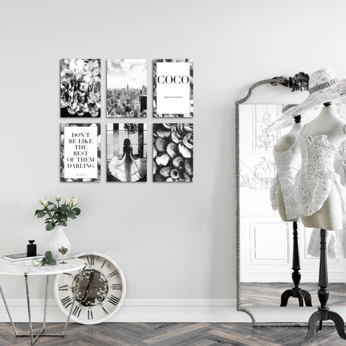 Novart Wandbilder Set Fashion New York - KOMPLETT AUFHÄNGFERTIG - Made in Germany - Moderne Bilder  Wohnzimmer Mädchen Teenager - N016264b