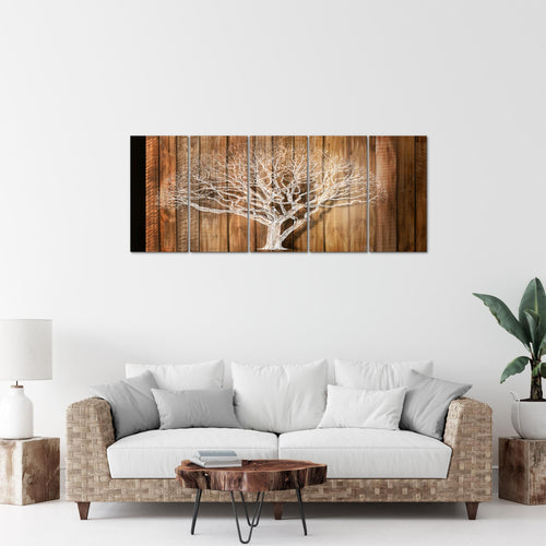 Runa Art Bild Baum Abstrakt Wandbilder auf Vlies Leinwand 5 Teilig Wanddekoration Wohnzimmer 039956a