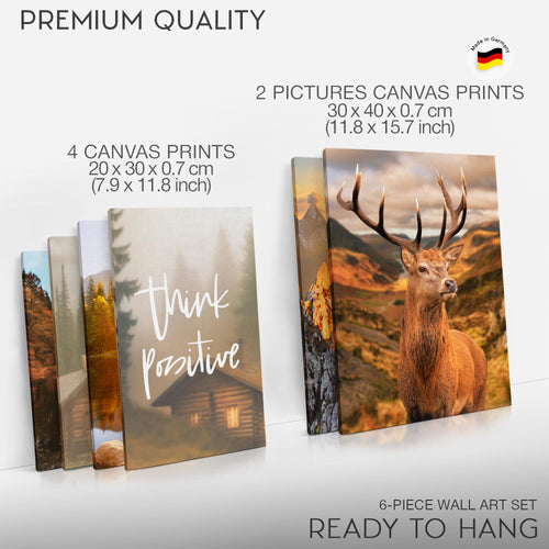 Novart Bilder Landschaft Natur - KOMPLETT AUFHÄNGFERTIG - - Novart Wandbilder - Wohnzimmer Schlafzimmer Büro N033063a