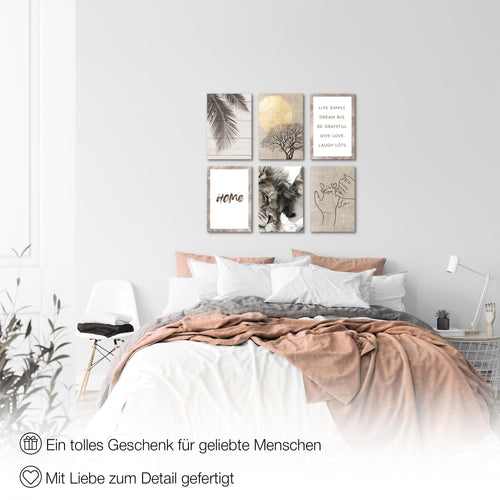 Novart Wandbilder Set Löwen Liebe - KOMPLETT AUFHÄNGFERTIG - Made in Germany - Moderne Bilder  Wohnzimmer Schlafzimmer - N018564a