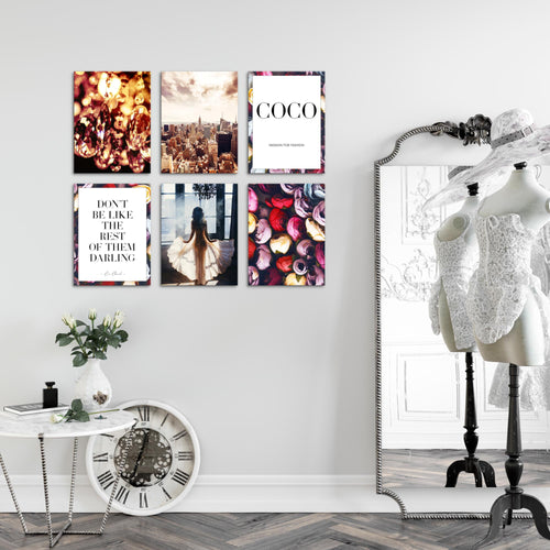 Novart Wandbilder - KEIN EXTRA RAHMEN BENÖTIGT - Wohnzimmer Mädchen Teenager - Bilder Modern Fashion - New York - N016265a
