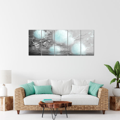 Runa Art Bild Pusteblumen Wandbilder auf Vlies Leinwand 5 Teilig Wanddekoration Wohnzimmer Schlafzimmer 044256c