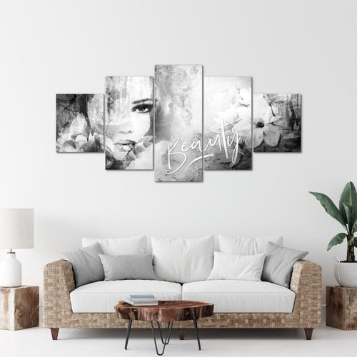Runa Art - Bilder Blumen Vintage 200 x 100 cm 5 Teilig XXL Wanddekoration Design Bunt 039351c