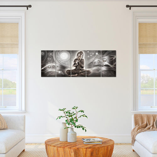 Runa Art Bild Buddha Zen Wandbilder auf Vlies Leinwand 5 Teilig Wanddekoration Wohnzimmer Schlafzimmer 041656b