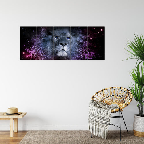 Runa Art Bild Sternzeichen Löwe Wandbilder auf Vlies Leinwand 5 Teilig Wanddekoration Wohnzimmer Schlafzimmer 040756c