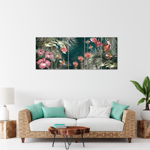 Runa Art Bild Blumen Wandbilder auf Vlies Leinwand 5 Teilig Wanddekoration Wohnzimmer Schlafzimmer 043356a