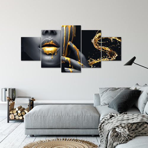 Runa Art - Bilder Abstrakt 200 x 100 cm 5 Teilig XXL Wanddekoration Design Minimalismus Grau 041551a