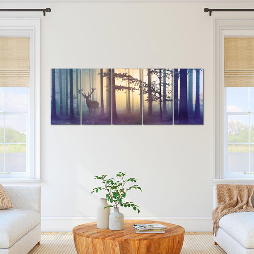 Runa Art Wandbilder XXL Landschaft Wohnzimmer Schlafzimmer Büro 200 x 80 cm Natur 5 Teilig - Made in Germany - 013455a