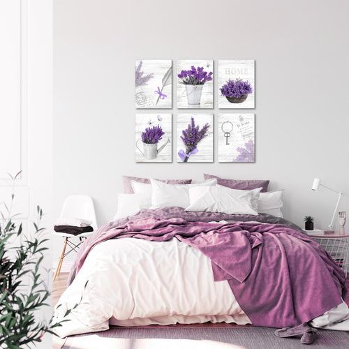 Novart Wandbilder - KEIN EXTRA RAHMEN BENÖTIGT - Wohnzimmer Schlafzimmer - Bilder Modern Home Provence - Lavendel Viollet - N002965a