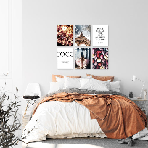Novart Wandbilder - KEIN EXTRA RAHMEN BENÖTIGT - Wohnzimmer Mädchen Teenager - Bilder Modern Fashion Paris - Coco - N008265a