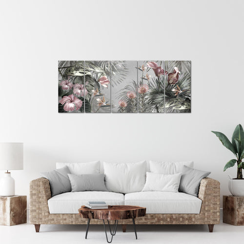 Runa Art Bild Blumen Wandbilder auf Vlies Leinwand 5 Teilig Wanddekoration Wohnzimmer Schlafzimmer 043356c