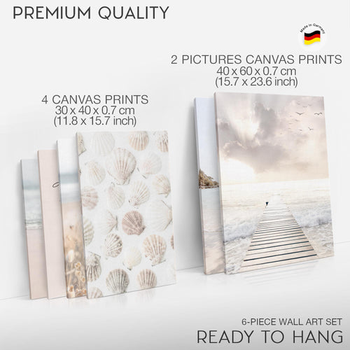 Novart Wandbilder Set Landschaft Natur - KEIN EXTRA RAHMEN BENÖTIGT - Modern Deko - Wohnzimmer Schlafzimmer Büro N023467a