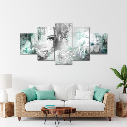 Runa Art - Bilder Blumen Vintage 200 x 100 cm 5 Teilig XXL Wanddekoration Design Bunt 039351b