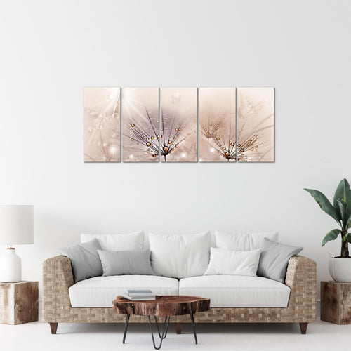 Runa Art Bild Pusteblume Wandbilder auf Vlies Leinwand 5 Teilig Wanddekoration Wohnzimmer Schlafzimmer 016956a