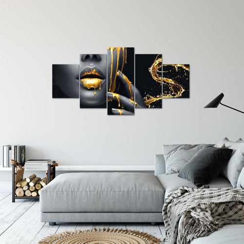 Runa Art Bild Wohnzimmer Schlafzimmer Büro Abstrakt 5 Teilig Grau Minimalismus Wandbilder auf Vlies Leinwand 041553a