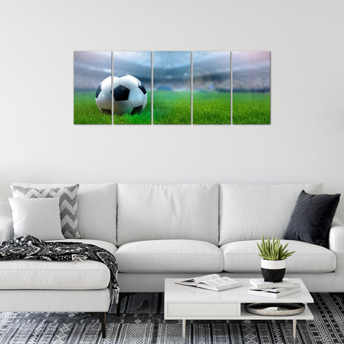 Runa Art Bild Fussball Wandbilder auf Vlies Leinwand 5 Teilig Wanddekoration Wohnzimmer Schlafzimmer 402456a