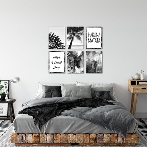 Novart Wandbilder - KEIN EXTRA RAHMEN BENÖTIGT - Wohnzimmer Schlafzimmer - Bilder Modern Löwenpaar - Zitate - N014665a