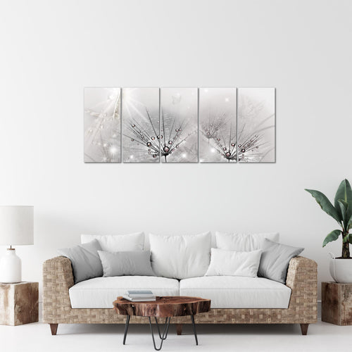 Runa Art Bild Pusteblume Wandbilder auf Vlies Leinwand 5 Teilig Wanddekoration Wohnzimmer Schlafzimmer 016956c