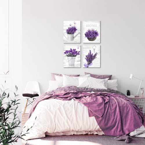 Novart Bilder Home Provence - Fertig Zum Aufhängen - Kein Extra Rahmen benötigt - Wandbilder Set Wohnzimmer Schlafzimmer - N002947a