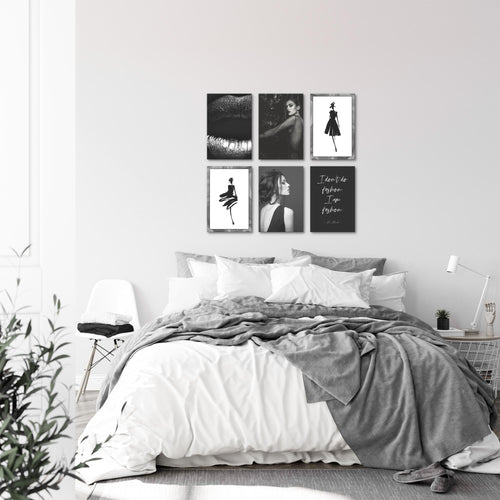 Novart Wandbilder Set Fashion - KOMPLETT AUFHÄNGFERTIG - Made in Germany - Moderne Bilder  Wohnzimmer Mädchen Teenager - N000864a
