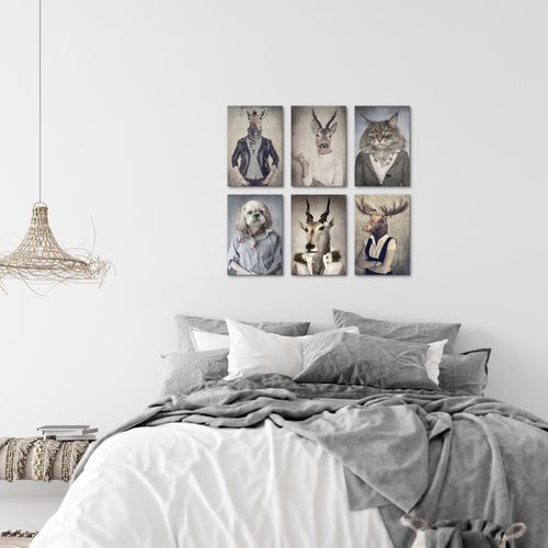 Novart Wandbilder Set Abstrakt - KOMPLETT AUFHÄNGFERTIG - Made in Germany - Moderne Bilder  Wohnzimmer Schlafzimmer - N019264a