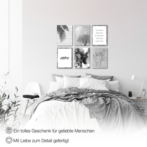 Novart Wandbilder - KEIN EXTRA RAHMEN BENÖTIGT - Wohnzimmer Schlafzimmer - Bilder Modern Home - Löwen Liebe - N018565c