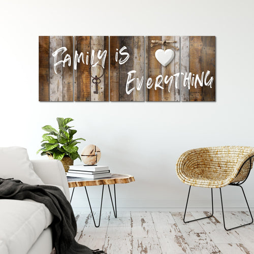 Runa Art Wandbild XXL Home Abstrakt Schlafzimmer Wohnzimmer 200 x 80 cm Beige Braun 5 Teilig - Made in Germany - 040255a