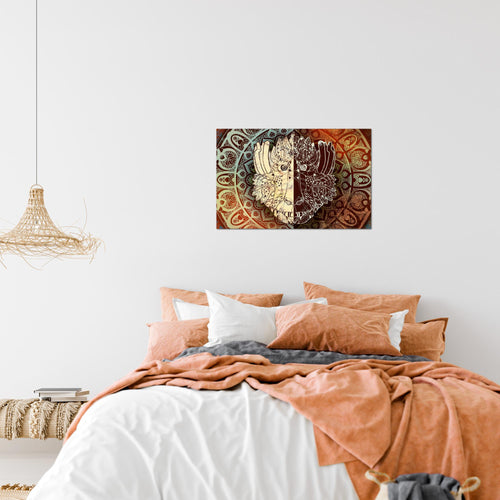 Runa Art Bild Mandala Abstrakt Modern Wandbilder Wohnzimmer Schlafzimmer 1 Teilig - Made In Germany - Kupfer Beige Braun Flur 040115a