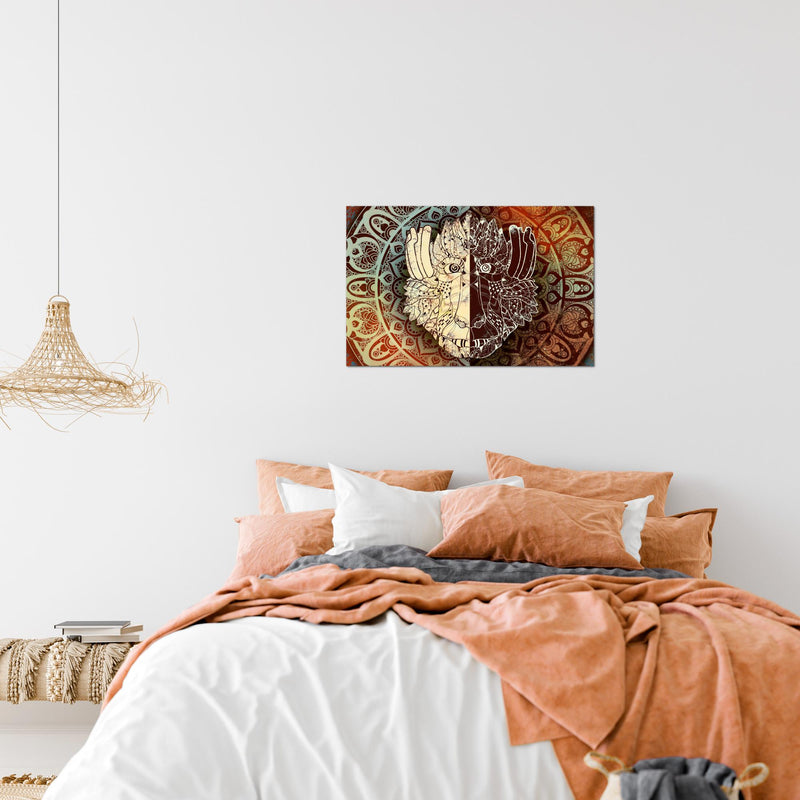 Runa Art Bild Mandala Abstrakt Modern Wandbilder Wohnzimmer Schlafzimmer 1 Teilig - Made In Germany - Kupfer Beige Braun Flur 040115a